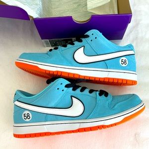 Nike SB Dunk Low Pro  "58" Blue Chill White/Safety Orange, Size 11.5, BQ6817-401